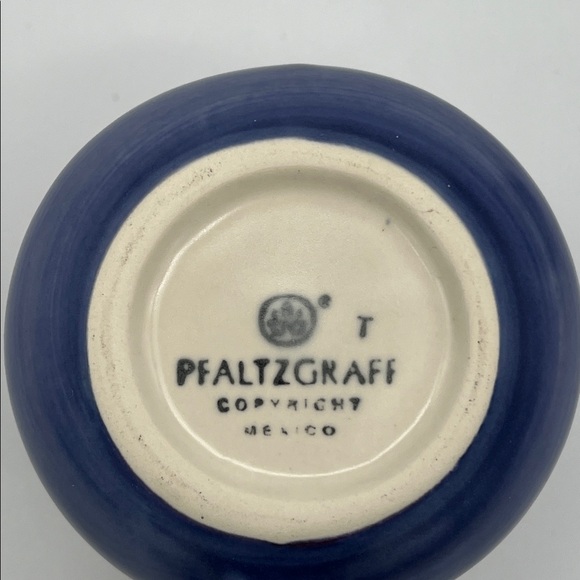 Pfaltzgraff Villa Flora Blue Leaves Stoneware Coffee Tea Cups Mugs (Set of 2) - Picture 7 of 9